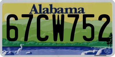AL license plate 67CW752