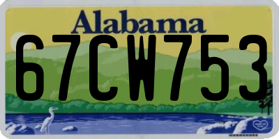 AL license plate 67CW753