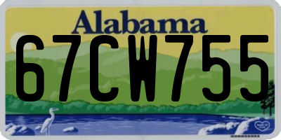 AL license plate 67CW755