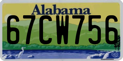 AL license plate 67CW756