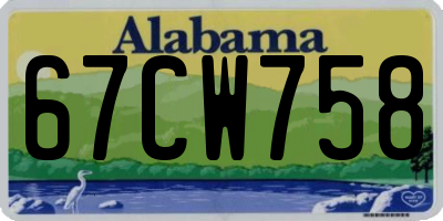 AL license plate 67CW758