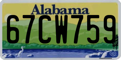 AL license plate 67CW759