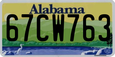 AL license plate 67CW763