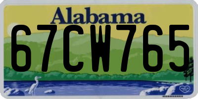 AL license plate 67CW765