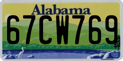 AL license plate 67CW769