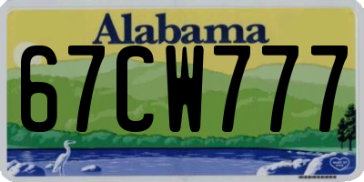 AL license plate 67CW777