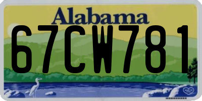 AL license plate 67CW781