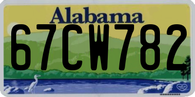 AL license plate 67CW782