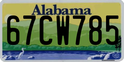 AL license plate 67CW785
