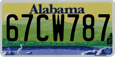 AL license plate 67CW787