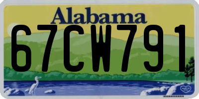 AL license plate 67CW791