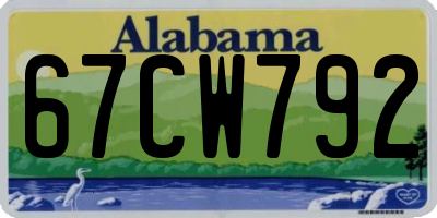 AL license plate 67CW792