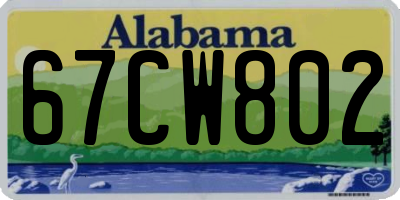 AL license plate 67CW802