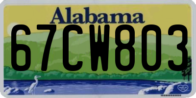 AL license plate 67CW803