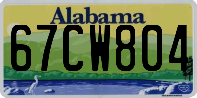 AL license plate 67CW804
