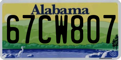 AL license plate 67CW807