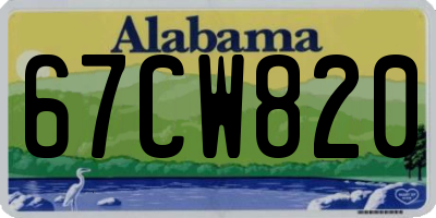 AL license plate 67CW820