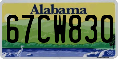 AL license plate 67CW830