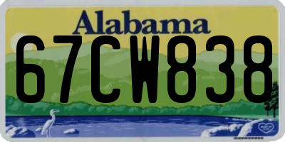 AL license plate 67CW838