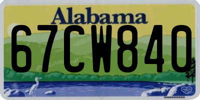 AL license plate 67CW840