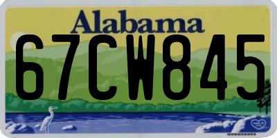 AL license plate 67CW845
