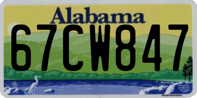 AL license plate 67CW847