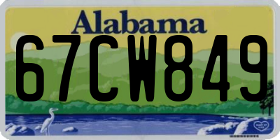 AL license plate 67CW849