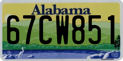 AL license plate 67CW851