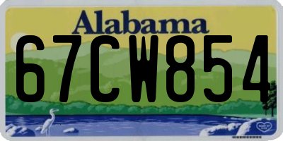 AL license plate 67CW854