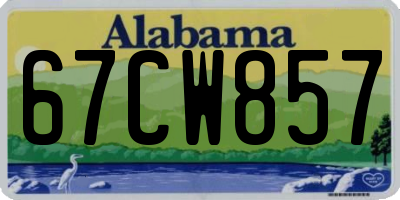 AL license plate 67CW857