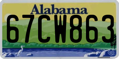 AL license plate 67CW863