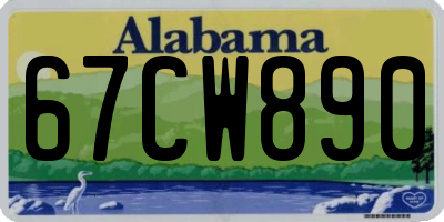 AL license plate 67CW890