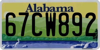AL license plate 67CW892