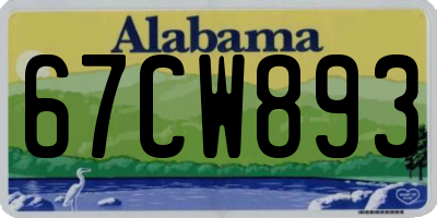 AL license plate 67CW893
