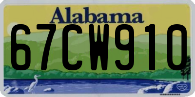 AL license plate 67CW910