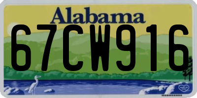 AL license plate 67CW916