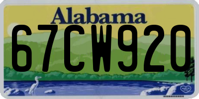 AL license plate 67CW920