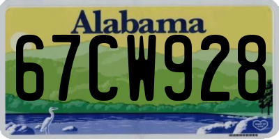 AL license plate 67CW928