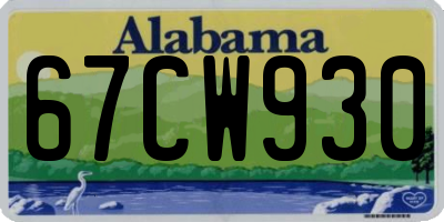 AL license plate 67CW930