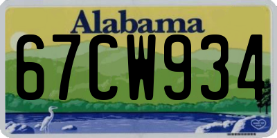 AL license plate 67CW934