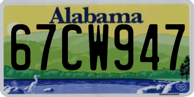 AL license plate 67CW947