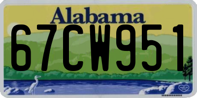AL license plate 67CW951