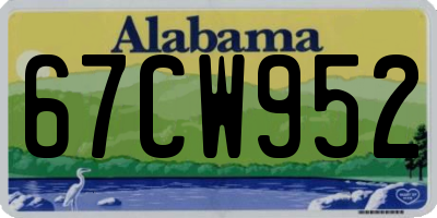 AL license plate 67CW952