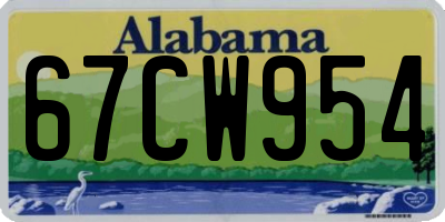 AL license plate 67CW954