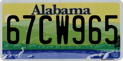 AL license plate 67CW965