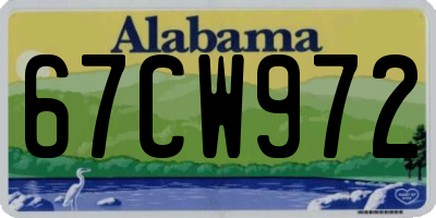 AL license plate 67CW972