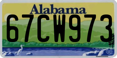AL license plate 67CW973