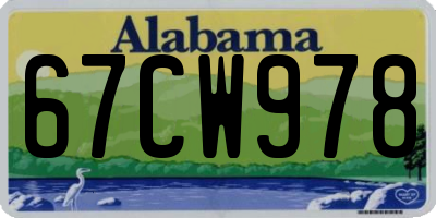 AL license plate 67CW978