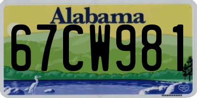 AL license plate 67CW981