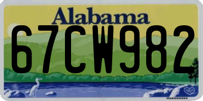AL license plate 67CW982